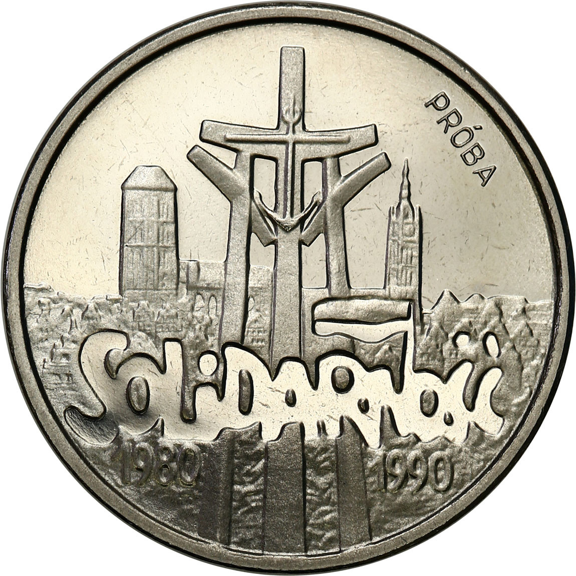 PRL. PRÓBA Nikiel 50 000 złotych 1990 - Solidarność